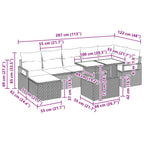 Conjunto de sofá de jardín 8 pcs Negro y azul ratán sintético