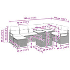 Conjunto de sofá de jardín con cojín 9 pcs beige y crema