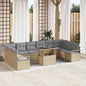 Garden sofa set with cushions 11 pcs Beige and Light Grey