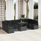11-piece garden sofa set beige and cream synthetic rattan