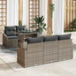 Conjunto de sofá de jardim 6 peças bege e creme vime sintético