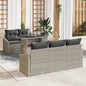 Conjunto de sofá de jardim 6 peças bege e creme vime sintético