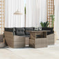 7-piece Light Grey Rattan Garden Sofa Set