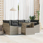 7-piece Light Grey Rattan Garden Sofa Set