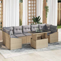 Conjunto de sofá de jardín con cojín 8 pcs beige y gris claro