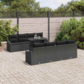 Conjunto de sofá de jardín 7 pcs Negro ratán sintético