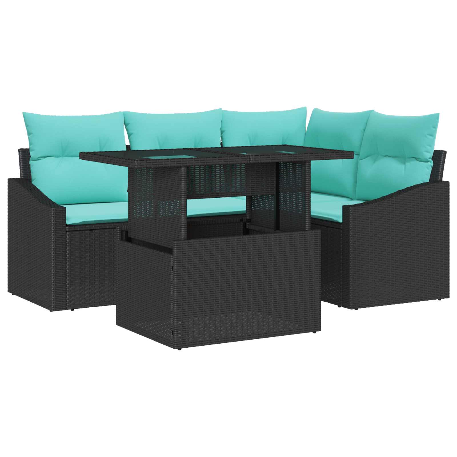 Conjunto de sofá de jardín con cojín Manual 6 pcs Gris
