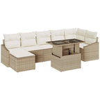 Conjunto de sofá de jardín 8 pcs Beige y Crema ratán sintético