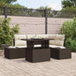 Conjunto de sofá de jardín 5 pcs Beige y Crema ratán sintético