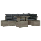 Conjunto de sofá de jardín con cojín 6 pcs Gris Poliratán