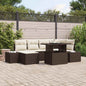 Conjunto de sofá de jardín con cojín 7 pcs beige y gris claro