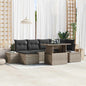 Conjunto de sofá de jardín con cojín 7 pcs beige y gris claro