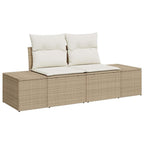 Conjunto de sofá de jardín 10 pcs Beige y Crema ratán sintético