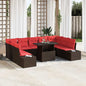 Conjunto de sofá de jardim 5 peças Cinzento claro vime sintético