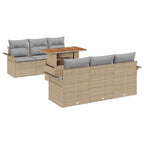 Conjunto de sofá de jardín con cojín 7 pcs beige y gris claro