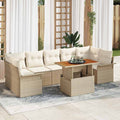 Conjunto de sofá de jardín con cojín Manual 8 pcs beige y crema