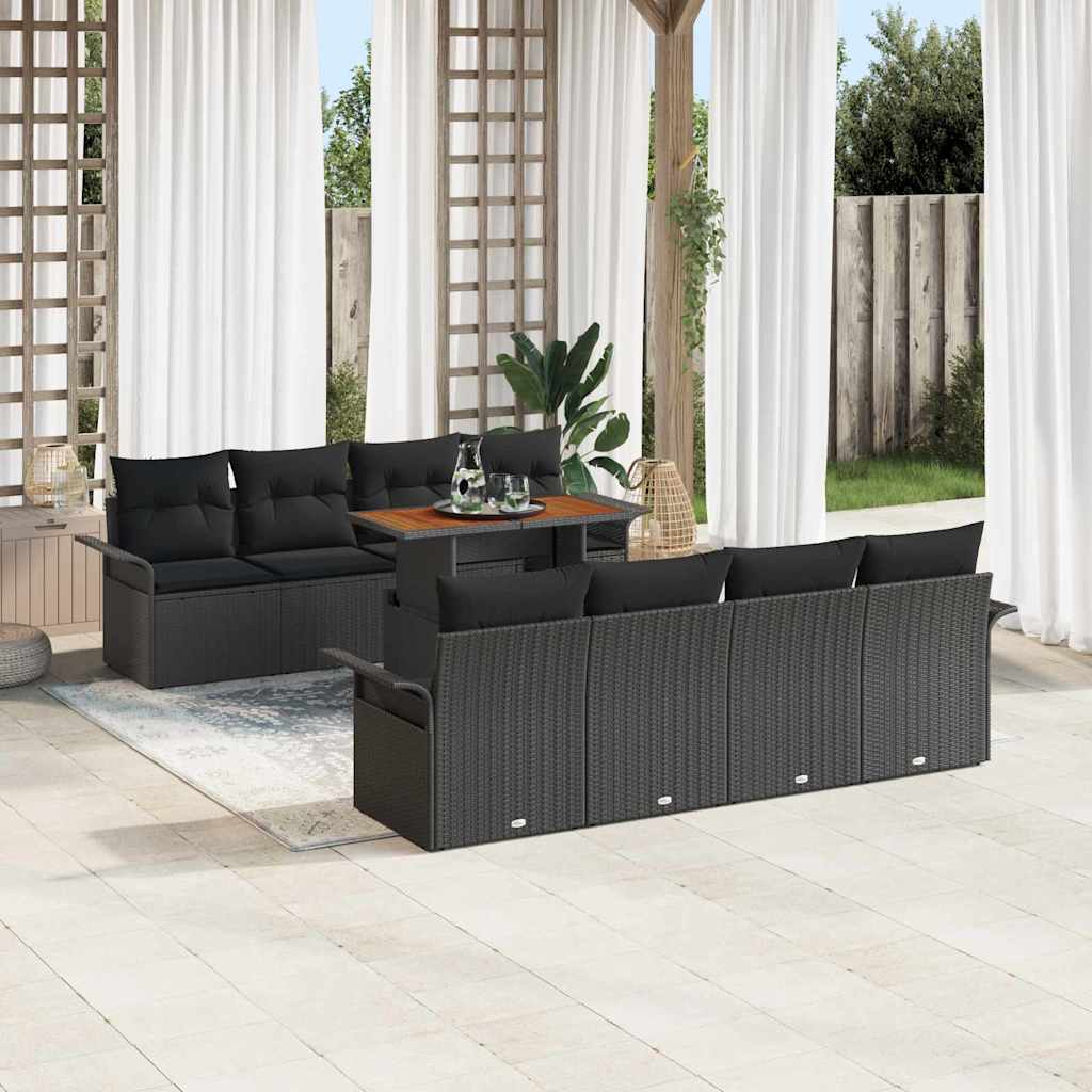 Conjunto de sofás de jardín 7 pcs Beige y Crema ratán sintético