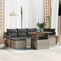 Conjunto de sofás de jardim 7 peças Cinzento vime sintético