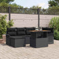 Conjunto de sofás de jardim 7 peças Cinzento vime sintético