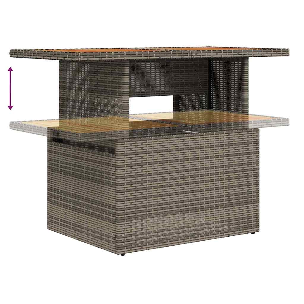 Conjunto de sofás de jardín 8 pcs Gris ratán sintético