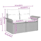 Conjunto de sofás de jardín 8 pcs Gris ratán sintético