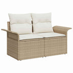 Conjunto de sofás de jardín 8 pcs Beige y Crema ratán sintético