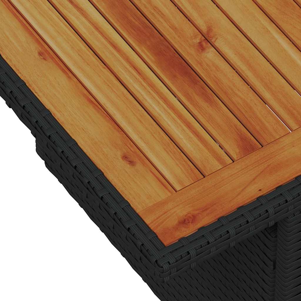 Conjunto de sofás de jardín 11 pcs Negro y azul ratán sintético