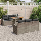 Conjunto de sofás de jardín 7 pcs Gris ratán sintético