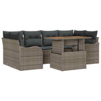 Conjunto de sofá de jardín con cojín Manual 7 pcs Gris
