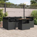 Conjunto de sofá de jardín con cojín Manual 7 pcs Negro