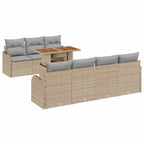 Conjunto de sofá de jardín con cojín 8 pcs beige y gris claro