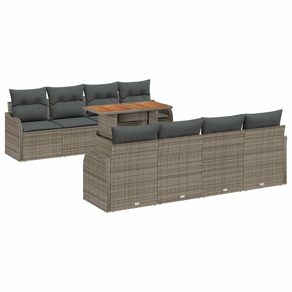 Conjunto de sofá de jardín con cojín Manual 7 pcs Gris