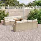 Conjunto de sofá de jardín con cojín Manual 7 pcs beige y crema