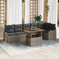 Conjunto de sofá de jardín con cojín Manual 7 pcs Gris