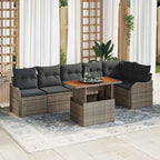 Conjunto de sofá de jardín con cojín Manual 7 pcs Gris