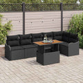 Conjunto de sofá de jardín con cojín Manual 7 pcs Negro