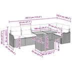 Conjunto de sofá de jardín con cojín Manual 7 pcs Negro