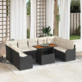 Conjunto de sofá de jardín con cojín 10 pcs beige y crema