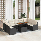 Conjunto de sofá de jardín con cojín 10 pcs beige y crema