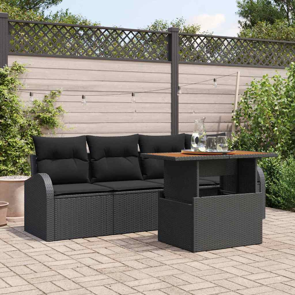 Conjunto de sofá de jardín 5 pcs beige y gris claro