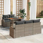 Conjunto de sofá de jardim com almofadas 6 pçs bege e creme