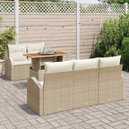 Conjunto de sofá de jardín con cojín 6 pcs beige y crema