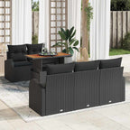 Conjunto de sofá de jardín con cojín 6 pcs beige y crema