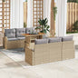 7-Piece Garden Sofa Set with Cushions Beige and Light Grey