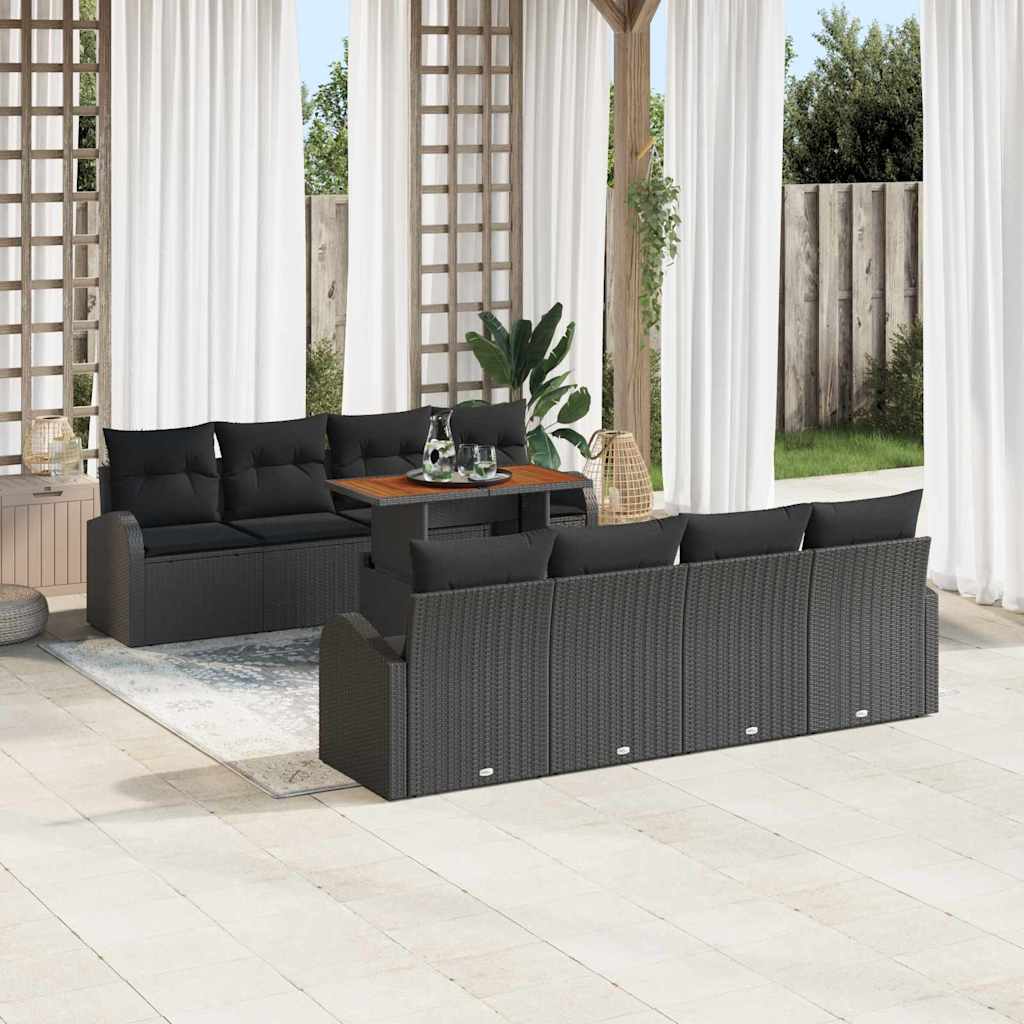 Conjunto de sofá de jardim com almofada 7 pçs Bege e Creme