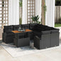 9-Piece Beige and Cream Garden Sofa Set with Cushions