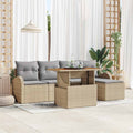 Conjunto de sofá de jardín con cojín 6 pcs beige y gris claro