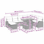 Conjunto de sofá de jardín con cojín 9 pcs beige y crema