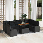 Conjunto de sofá de jardín con cojín 10 pcs beige y crema