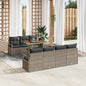8-Piece Garden Sofa Set with Cushions Black and Brown